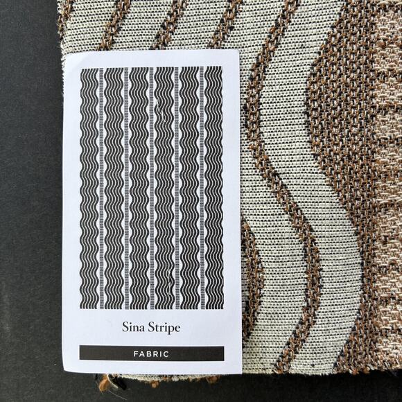 Schumacher Fabric Sample Sina Stripe Brown 79942 11 1/2" x 11 1/2" Copacabana - Picture 5 of 7